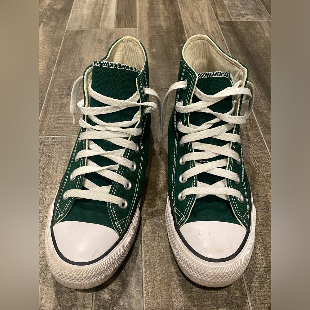 High Top Converse in Midnight Green